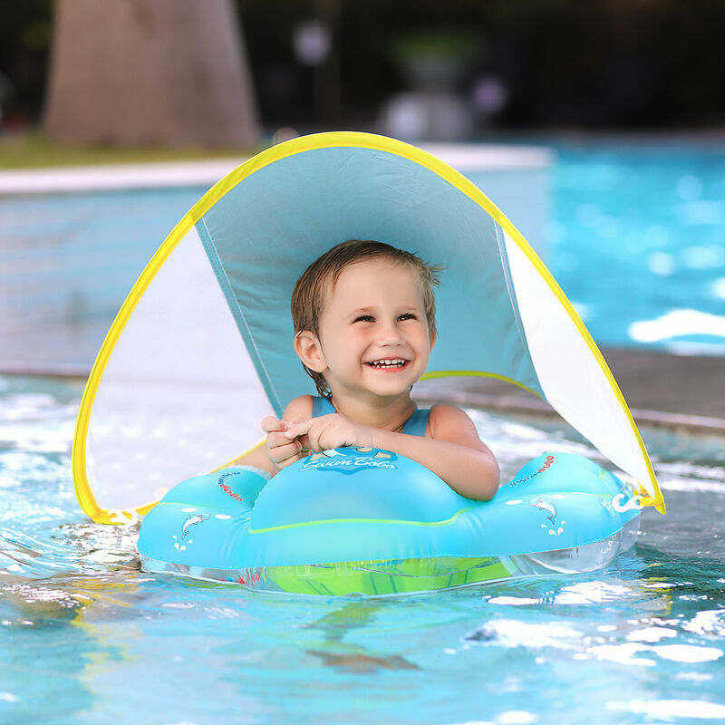 Bouée Bébé gonflable avec parasol Anneau de Natation pour bébé