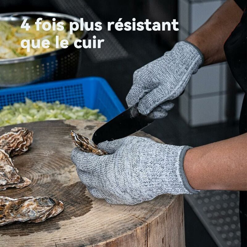 Ensemble de couteaux à huîtres avec gants résistants aux coupures