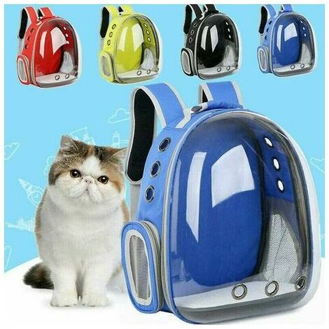 Sac à Dos Transparent Panoramique Portable (Noir) pour Chats et Chiens