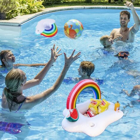 12 Gobelets Piscine Gonflables – Porte-boissons Flottants Pour Fêtes, Plage Et Piscine – Lot Rose