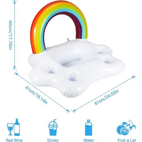Porte-gobelets Gonflable 8 Trous Pour Piscine – Flotteur Bar, Plateau Avec Poignées, PVC 70x50 Cm