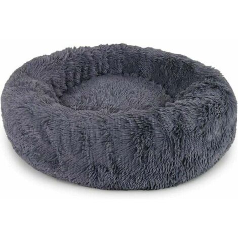 Panier rond pour chien coussin pour chat panier donut Ø 60 cm (L) Gris foncé，