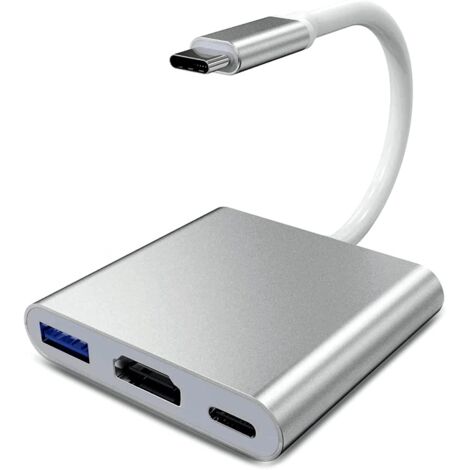 Serbia – Adaptateur USB-C vers HDMI 4K – Convertisseur vidéo Type C – Port USB 3.0 pour périphériques – Charge rapide USB-C (1/5)