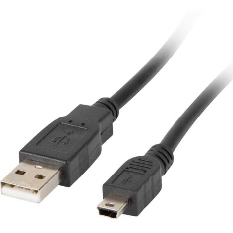 Câble USB Lanberg CA-USBK-10CC-0003-BK USB A 2.0 mâle vers mini USB mâle 30 cm noir (1/4)