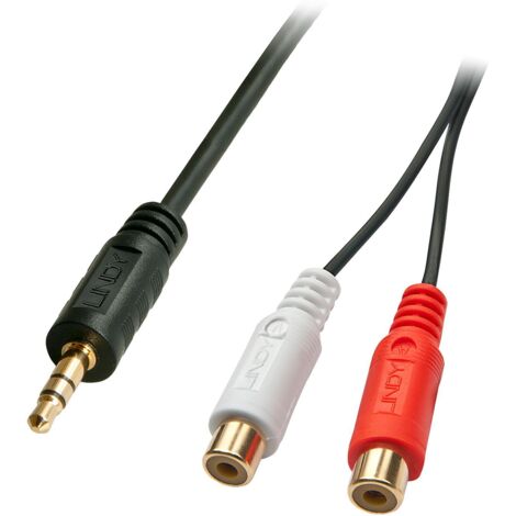 Adaptateur Jack 3,5 Mm Mâle Vers 2 RCA Femelles - Marque IStarComputer - Neuf Sous Blister