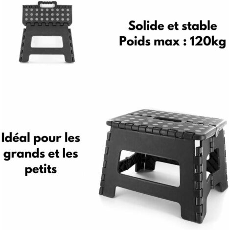 Tabouret Marche Pieds Pliable 31 X 22 X 27 Cm Anthracite - Marche