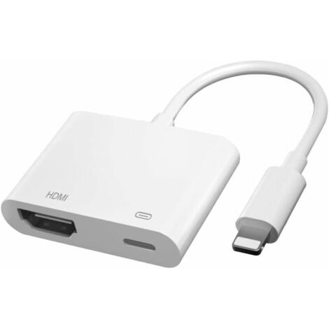 LTS FAFA Certifié Apple MFi Adaptateur AV numérique Lightning,Convertisseur d'écran de Synchronisation Audio et Vidéo 1080p iPhone vers Adaptateur HDMI Compatible pour iPhone iPad vers HDTV/Projecteur (1/5)