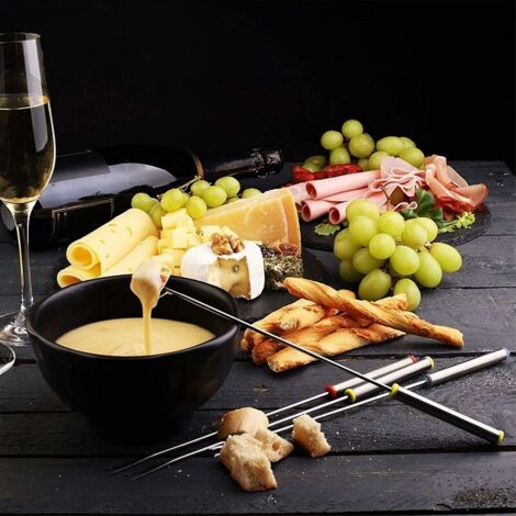 12 Fourchettes à Fondue Inox 24cm - YUNB Pour Chocolat, Fromage, Viande