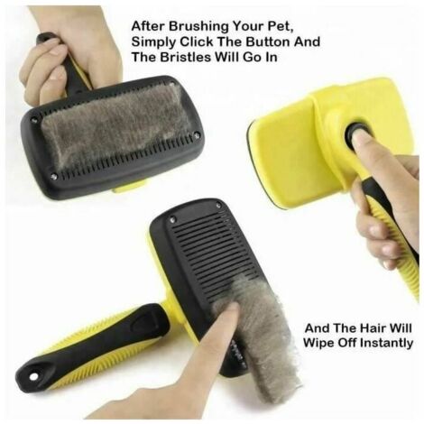 Brosse pour chien et chat, brosse à peigne rétractable pour animaux de compagnie, retrait efficace autonettoyant, Pour les animaux de compagnie