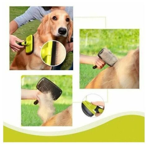 Brosse pour chien et chat, brosse à peigne rétractable pour animaux de compagnie, retrait efficace autonettoyant, Pour les animaux de compagnie
