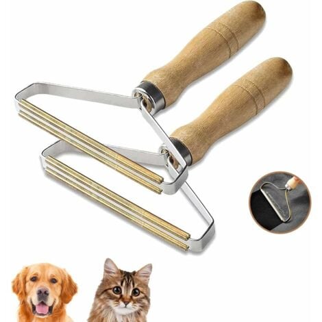 Lint Cleaner Pro, Lot de 2 démaquillants portables, Épilation manuelle des vêtements, Épilateur double face pour enlever la poussière et les poils d'animaux des vêtements, tapis, rideaux, couvertures,