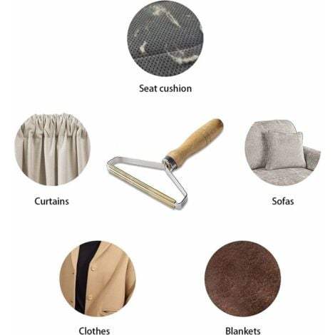 Lint Cleaner Pro, Lot de 2 démaquillants portables, Épilation manuelle des vêtements, Épilateur double face pour enlever la poussière et les poils d'animaux des vêtements, tapis, rideaux, couvertures,