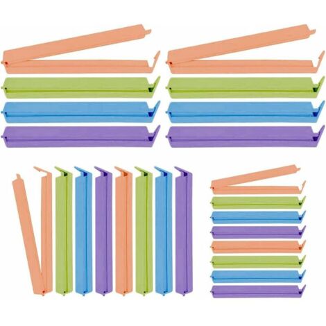 24 Pièces Clips d'Étanchéité Alimentaire, Clip Fermeture Cuisine, Clips pour Sachet, Pince Alimentaire Plastique, Pince Sachet Cuisine, Couleurs Assorties