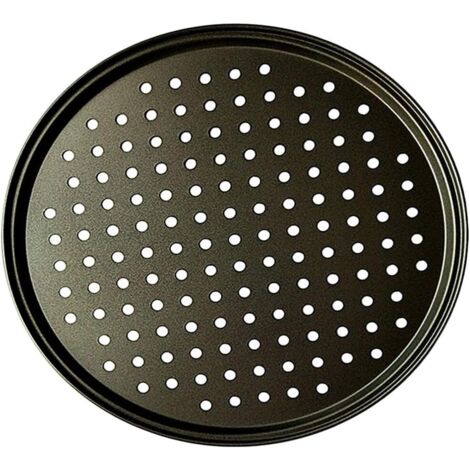 Poêle à Pizza Punch Acier Au Carbone Plat Four Perforé Multi-Usages Plaque à Pizzac Anti-adhérent Plaques à Pizza Utilisée pour Pâtisserie, La Pizza, Le Gâteau, Les Sandwichs, Saucisse, Galettes