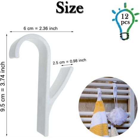 8 Pièces Crochet Radiateur Seche Serviette Salle(Blanc) | Leroy Merlin