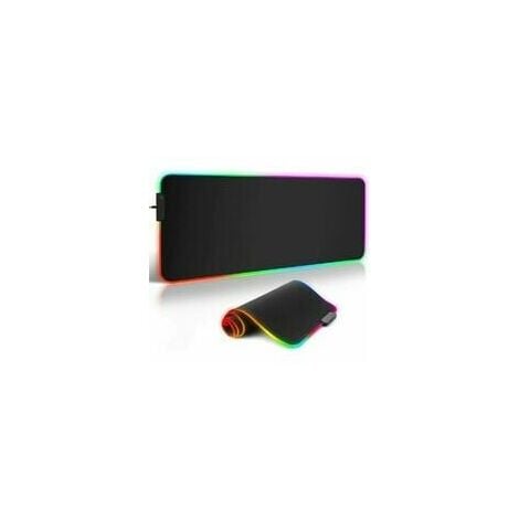 Tapis de souris RGB, grand tapis de souris gamer XXL avec 12 modes d' éclairage, surface étanche, haute précision, tapis de souris LED à base en  caoutchouc antidérapant pour PC de bureau 800x300x4