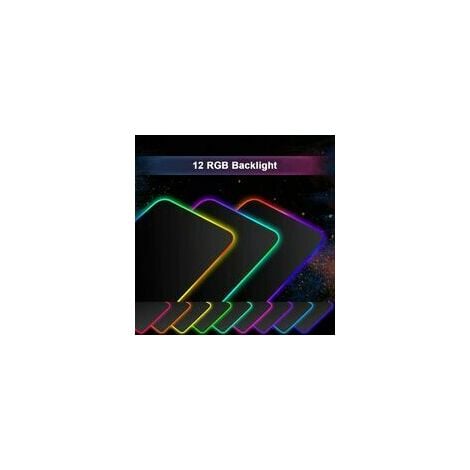 Tapis de souris RGB, grand tapis de souris gamer XXL avec 12 modes