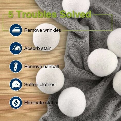 6pcs Boule de séchage réutilisable Boule à linge pour machine à laver
