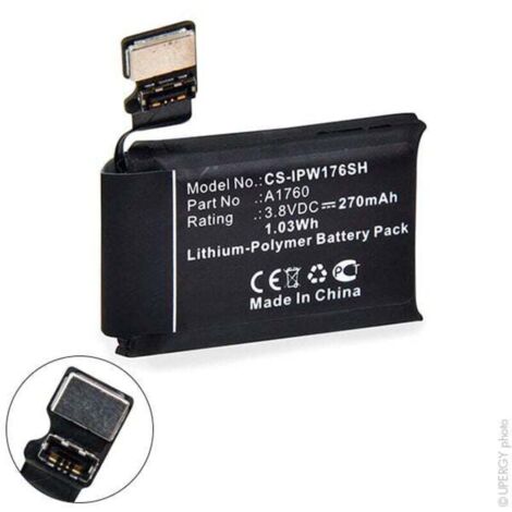 NX - Batterie montre connectée pour Apple Watch 2 3.8V 270mAh (1/3)