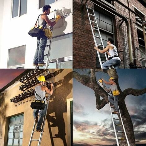 Échelle télescopique de 3.2m en aluminium , Multifonction échelle télescopique élevée d'échelle de loft de but télescopique noir