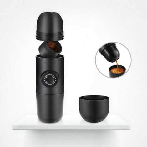 Cafetière manuelle portable 70 ml – Expresso sans électricité – Compacte pour randonnée – Facile à utiliser en extérieur