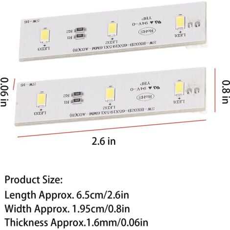 2 Pièces SW-BX02B RéFrigéRateur Remplacement LED Light Board ZBE2350HCA Bar