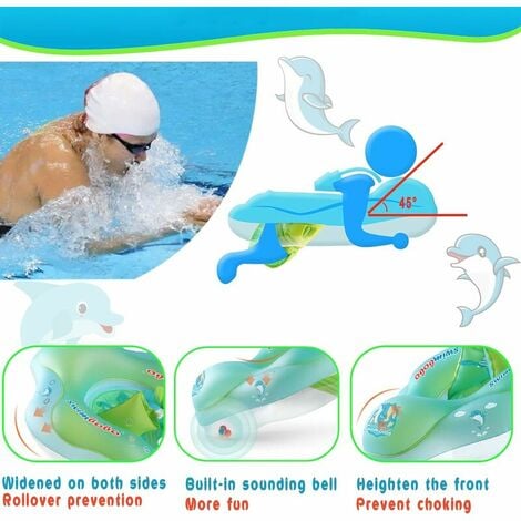 Bouee Siège Gonflable Bebe Piscine Auvent Amovible Protection Anti UV 6-36  mois
