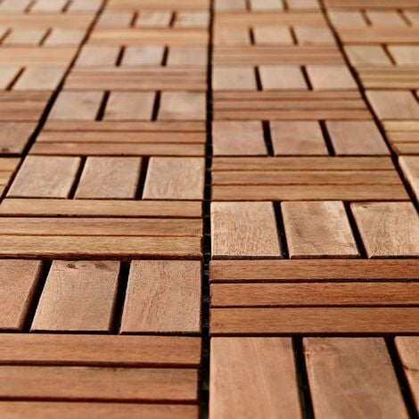 30 Dalles de Terrasse DARK en Bois Clipsable Résistant Aux Forte et Basses Températures 31 X 31 cm Revêtement Extérieur Pour Jardin Balcon Piscine