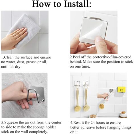 Support Pour éponges Et Chiffons De Cuisine, Sans Perçage, Pour Plan De Travail - Modèle A, Noir, Pour Le Rangement Des Ustensiles De Cuisine | Leroy Merlin