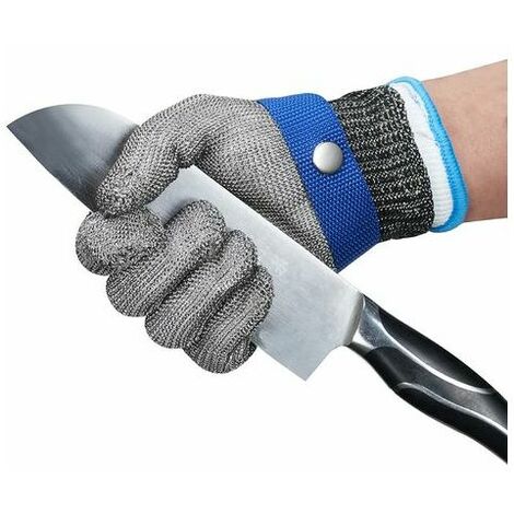 oRskBm Gants résistants aux coupures, gants de boucher en acier inoxydable, gants de protection de travail de classe 5 (XL un gant) (1/5)