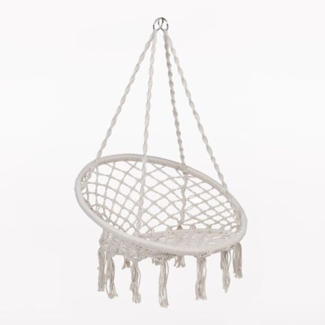 Sklum – Fauteuil suspendu en poly-coton – Structure en bambou – Charge maximale 100 kg – Dimensions 113x68x81 cm pour espace détente (1/6)