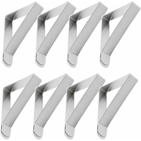 8 x Pince Nappe Extérieur Fixation Nappe Clips De Bonnes Propriétés de Cintrage Pince à Nappe de Table En Acier Inoxydable Anti-Glissant Idéal pour Maison/Parties/Pique-Niques (1/5)