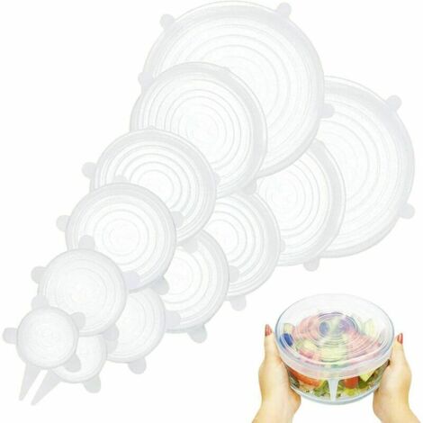 24 Couvercles Silicone Alimentaire Réutilisables - Élastiques, Sans BPA, Lave-vaisselle - Écologiques