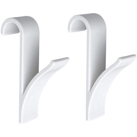 Lot de 2 Crochet radiateur, Crochet radiateur sèche serviette, plastique blanc (1/6)