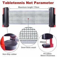 Filet De Ping-pong Rétractable Sportout - Pour Table, Bureau, Cuisine - Longueur 170cm - Installation Facile