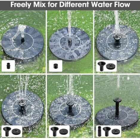 Solarbrunnen, 1,4 W SolarTeichpumpe mit 4 Effekten, maximale Höhe 70