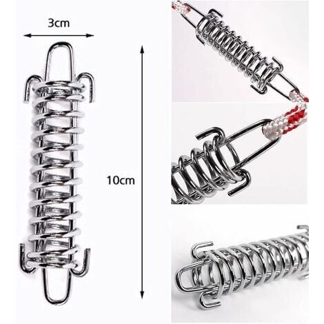 6-tlg. Zugfeder Set Mit 12 Karabinern - Spannfedern Für Sonnensegel & Hängematten