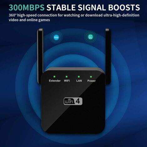 Retoo Répéteur Wi-Fi 2,4 GHz, 300 Mbit-s, amplificateur Wi-Fi, port Ethernet, WPS, point d'accès