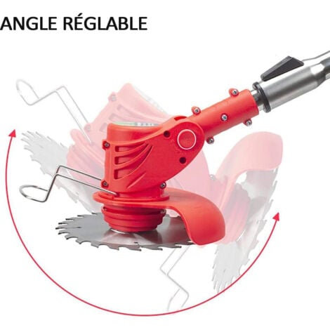 Coupe-bordures sans fil 36V - 2 Batteries Chargeur inclus - Tige télescopique - Angle réglable - 3 types de lame pour Herbe Jardin etc
