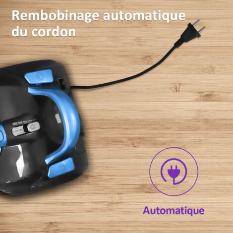 Aspirateur Traîneau sans sac Cyclonique - Aspirateur léger 1200W pour Tapis et Sols durs- Capacité 3,0 L - Bleu