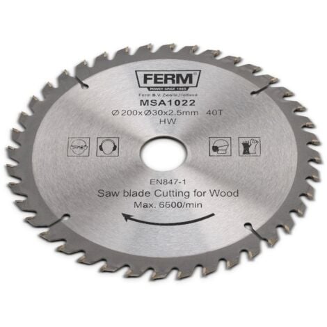FERM MSA1022 Lame de scie 200x30/16 40dents pour TSM1032
