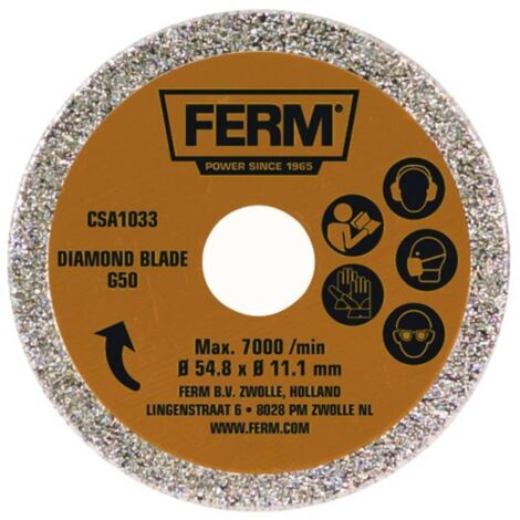 Ferm – Lame de scie circulaire 54,8 mm G50 – Pour coupes précises dans bois dur et béton – Axe de fixation 11,1 mm – Compatible mini-scies - CSA1033 (1/2)