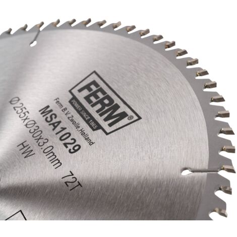 FERM MSA1029 Lame de scie 255x30/16 72 dents  TCT pour TSM1033 et TSM1034