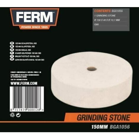 FERM BGA1056 Meule 150x40x12,7mm P80 blanc pour BGM1020