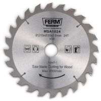 FERM MSA1024 Lame de scie 210x30/16/18 24 dents TCT