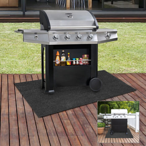 Tapis Ignifuge 120x100cm - Protection Sol Barbecue, Soudure - Résiste à 980°C - Noir