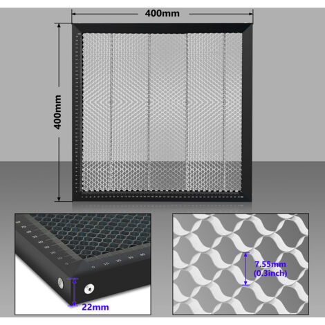Randaco Panneau en nid d'abeille Table de travail en nid d'abeille laser 400x400mm nid d'abeille en aluminium