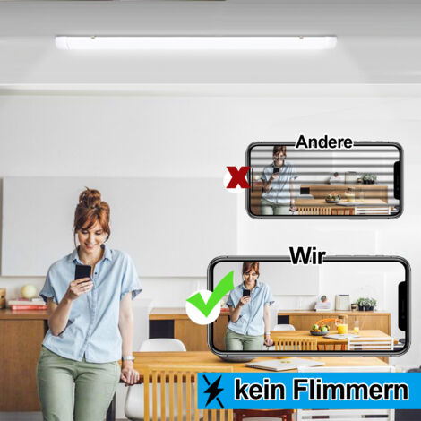 18W Réglette LED extra plate Line Luminaire LED étanche tubes LED interconnectable traversante Blanc Neutre IP65 Plafonnier LED 60cm