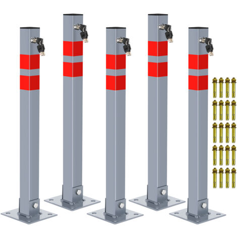 2X Poteau De Stationnement Carré Rabattable Barrière Parking Borne De Securite Avec Cles 88852750