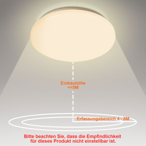 Plafonnier LED 12W Avec Détecteur De Mouvement – 1700LM, IP54, Lumière 4000K | Pour Salle De Bain, Couloir, Garage | Réglable Et Étanche - 5